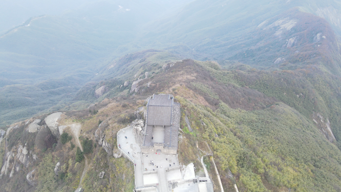 航拍湖南南岳衡山5A景区祝融峰