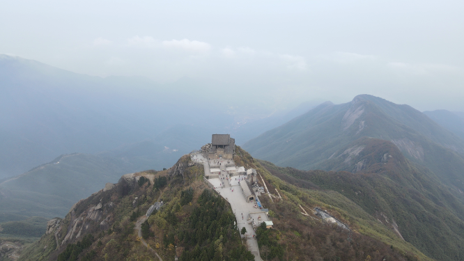 航拍湖南南岳衡山5A景区祝融峰