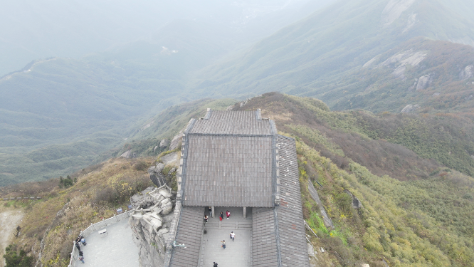 航拍湖南南岳衡山5A景区祝融峰