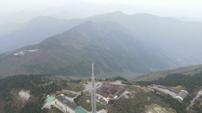 航拍湖南南岳衡山信号塔