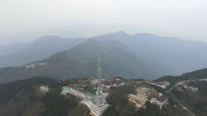 航拍湖南南岳衡山信号塔