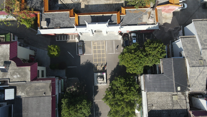 航拍湖南南岳衡山寺庙财神庙古建筑