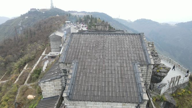航拍湖南南岳衡山祝融峰5A景区