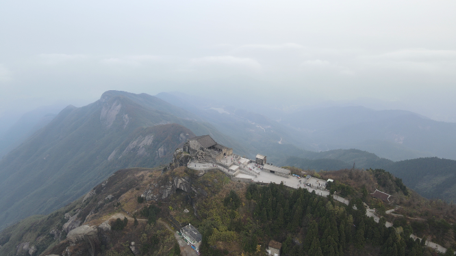 航拍湖南南岳衡山祝融峰5A景区
