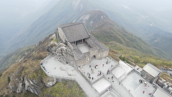 航拍湖南南岳衡山祝融峰5A景区