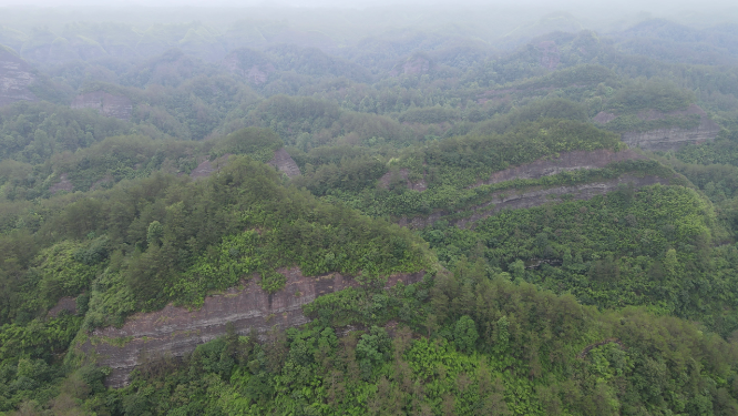 航拍湖南山川丘陵