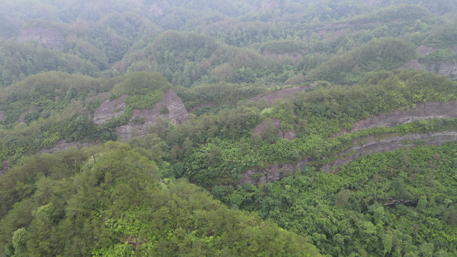 航拍湖南山川丘陵