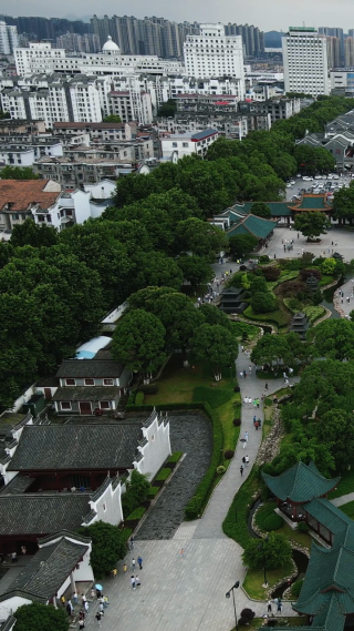 航拍湖南岳阳岳阳楼5A景区