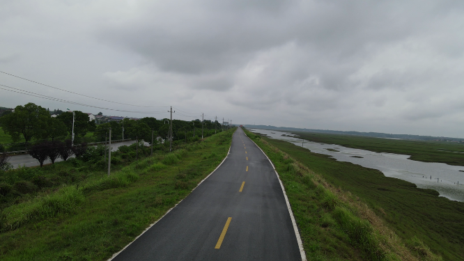 航拍湖南岳阳汨罗市国家湿地公园