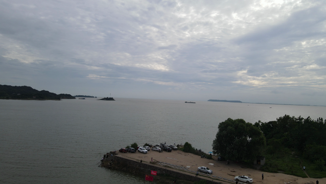 航拍湖南岳阳洞庭湖南湖风光