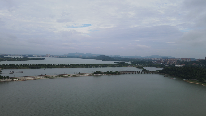 航拍湖南岳阳洞庭湖南湖风光