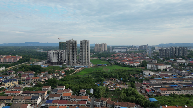 航拍湖南常德临澧县建设