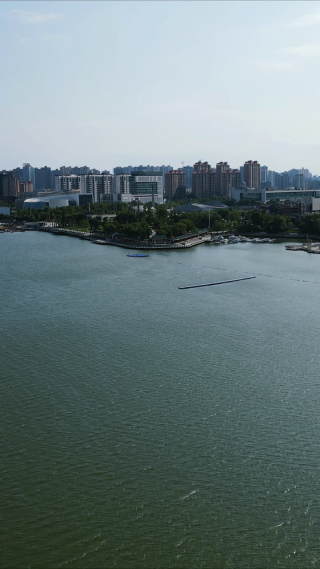 航拍湖南常德柳叶湖4A景区