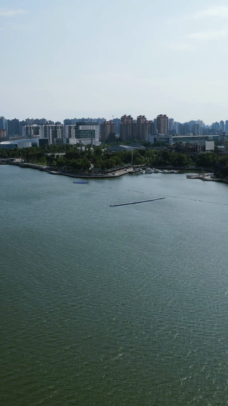 航拍湖南常德柳叶湖4A景区