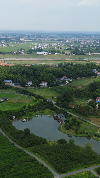 航拍湖南常德湖南汉寿野生动物园