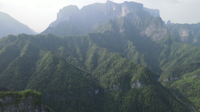 航拍湖南张家界天门山5A景区全景