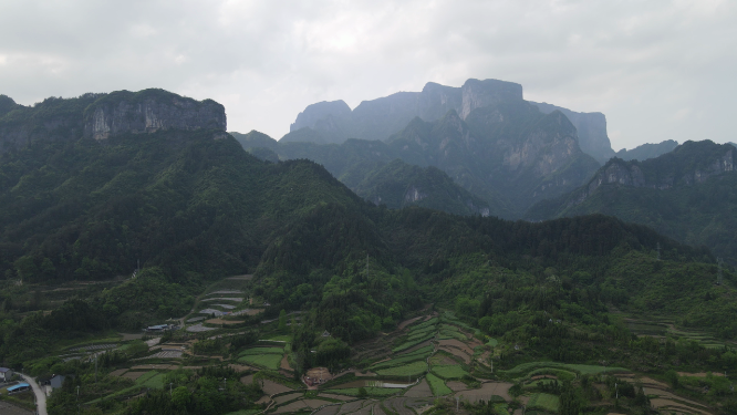 航拍湖南张家界天门山5A景区全景