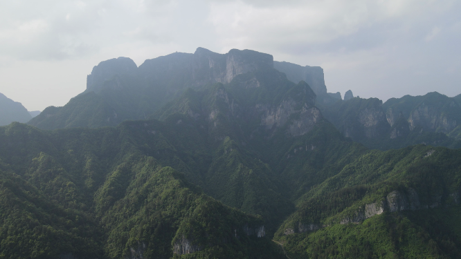 航拍湖南张家界天门山5A景区全景