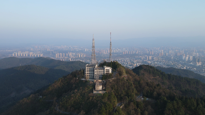航拍湖南怀化中坡山