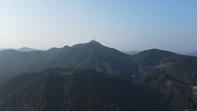 航拍湖南怀化中坡山