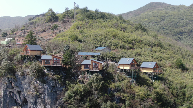 航拍湖南怀化大峡谷4A景区
