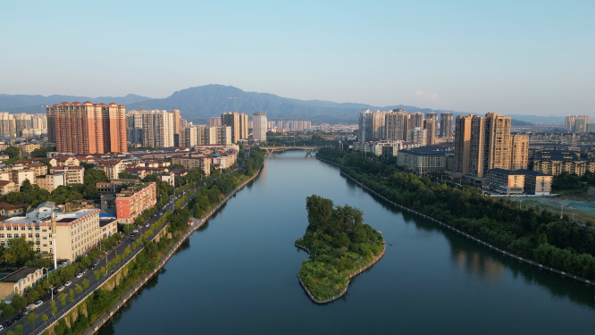 航拍湖南怀化舞水河风光