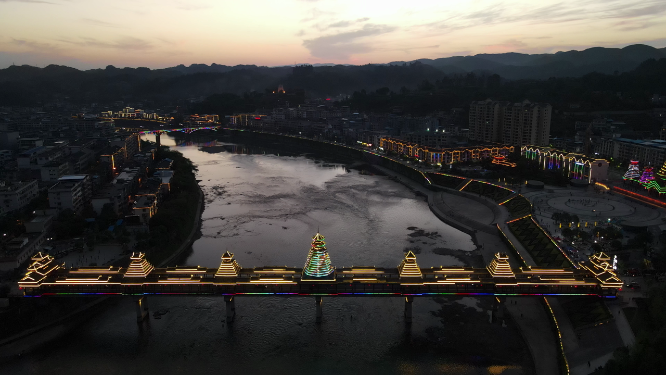 航拍湖南新晃少数民族特色建筑