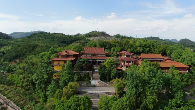 航拍湖南新晃燕来寺古建筑