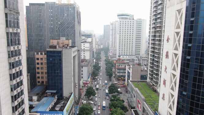 航拍湖南株洲城市交通