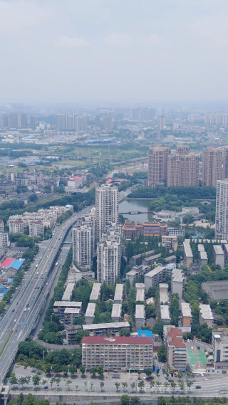 航拍湖南株洲城市建设