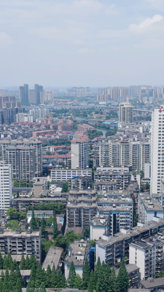航拍湖南株洲城市建设