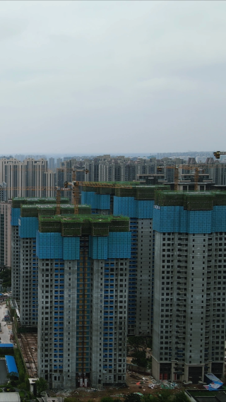 航拍湖南株洲城市风光竖屏