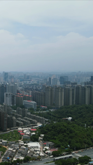 航拍湖南株洲城市风光竖屏