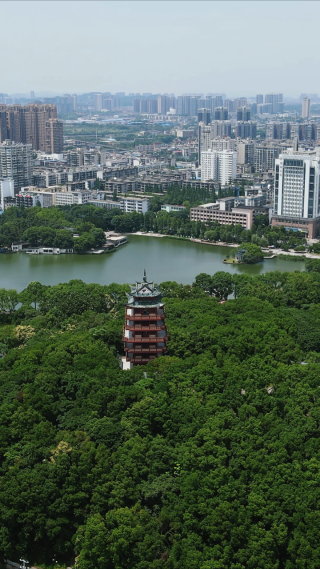 航拍湖南株洲神农塔