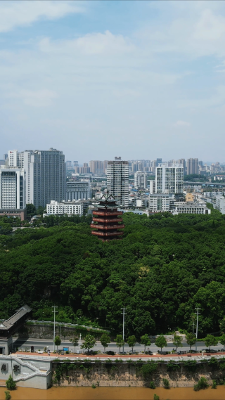 航拍湖南株洲神农塔