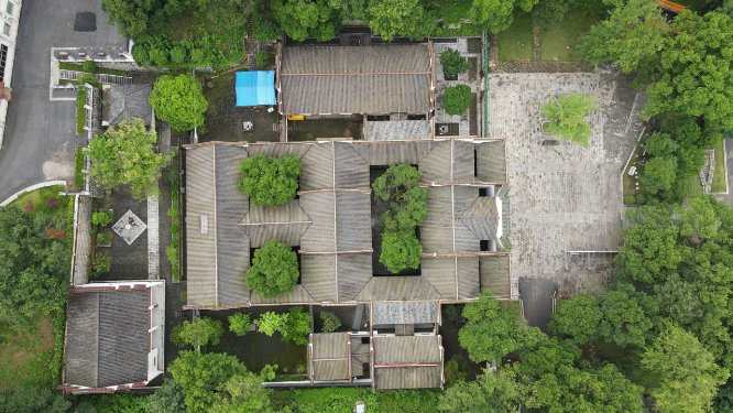 航拍湖南汨罗屈子文化园4A景区