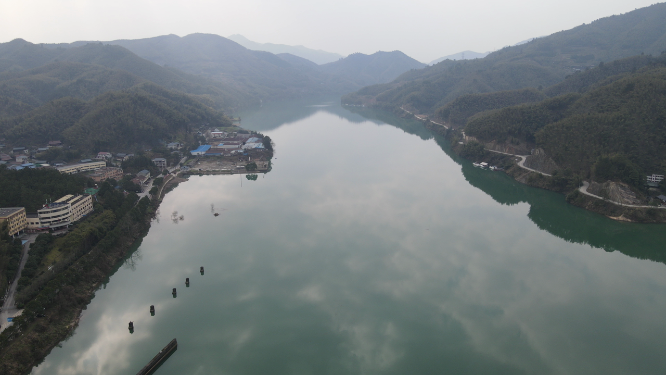 航拍湖南沅江水电站