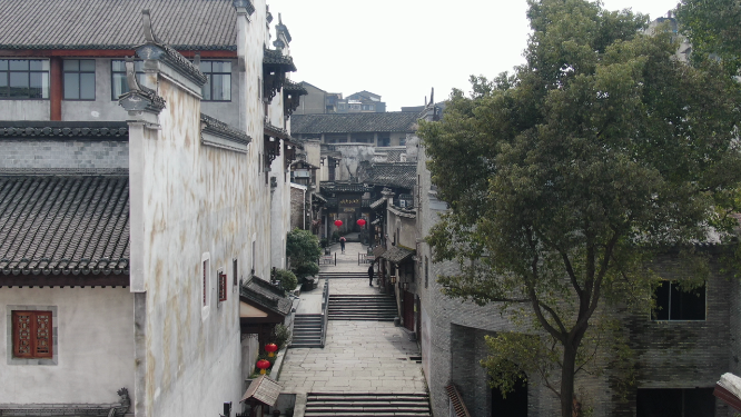 航拍湖南洪江古商城