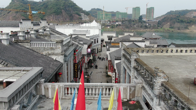 航拍湖南洪江古商城4A景区
