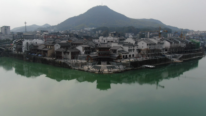 航拍湖南洪江古商城4A景区