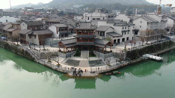航拍湖南洪江古商城4A景区