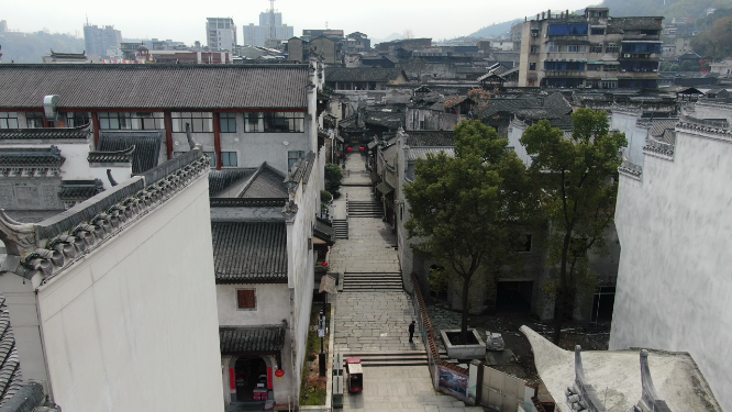 航拍湖南洪江古商城4A景区