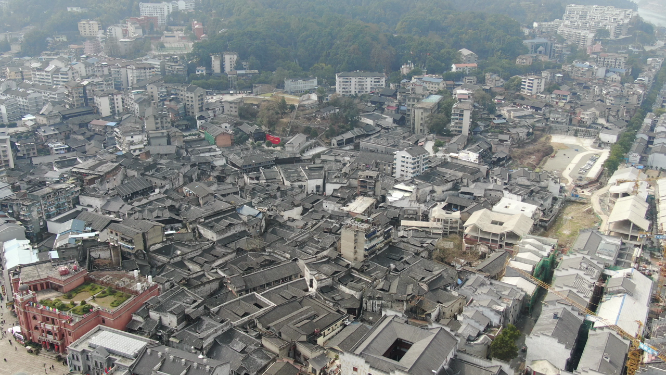 航拍湖南洪江古商城4A景区