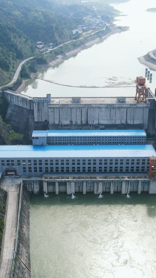 航拍湖南洪江托口水电站