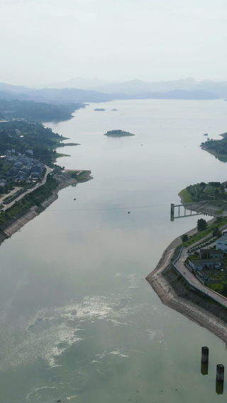 航拍湖南洪江清江湖湿地公园