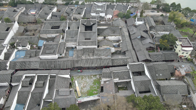 航拍湖南洪江黔阳古城古建筑