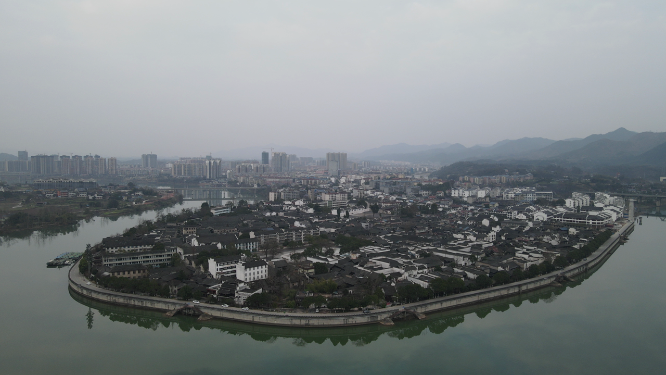航拍湖南洪江黔阳古城古建筑