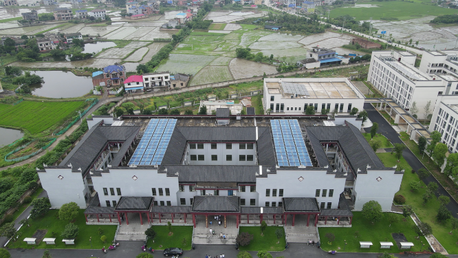 航拍湖南湘乡市东山书院