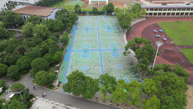 航拍湖南湘乡市东山书院