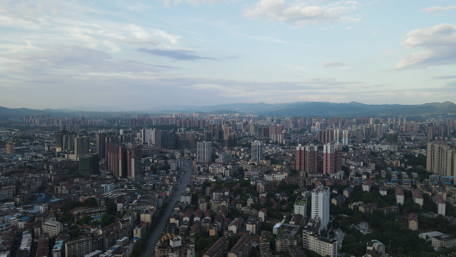 航拍湖南湘西城市建设